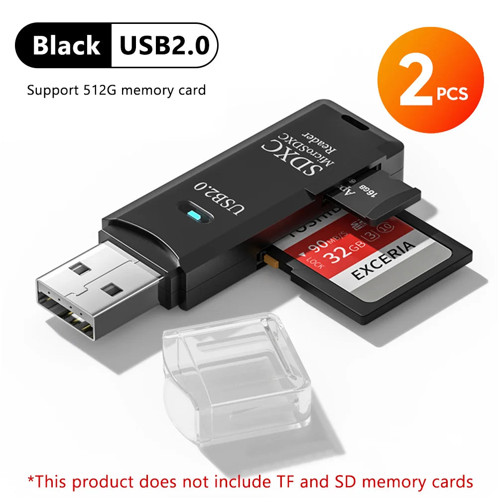 2-in-1 USB3.0/2.0 Card Reader USB3.0 To SD TF Memory Card Reader USB Flash Drive Cardreader Adapter For PC Laptops Accessories