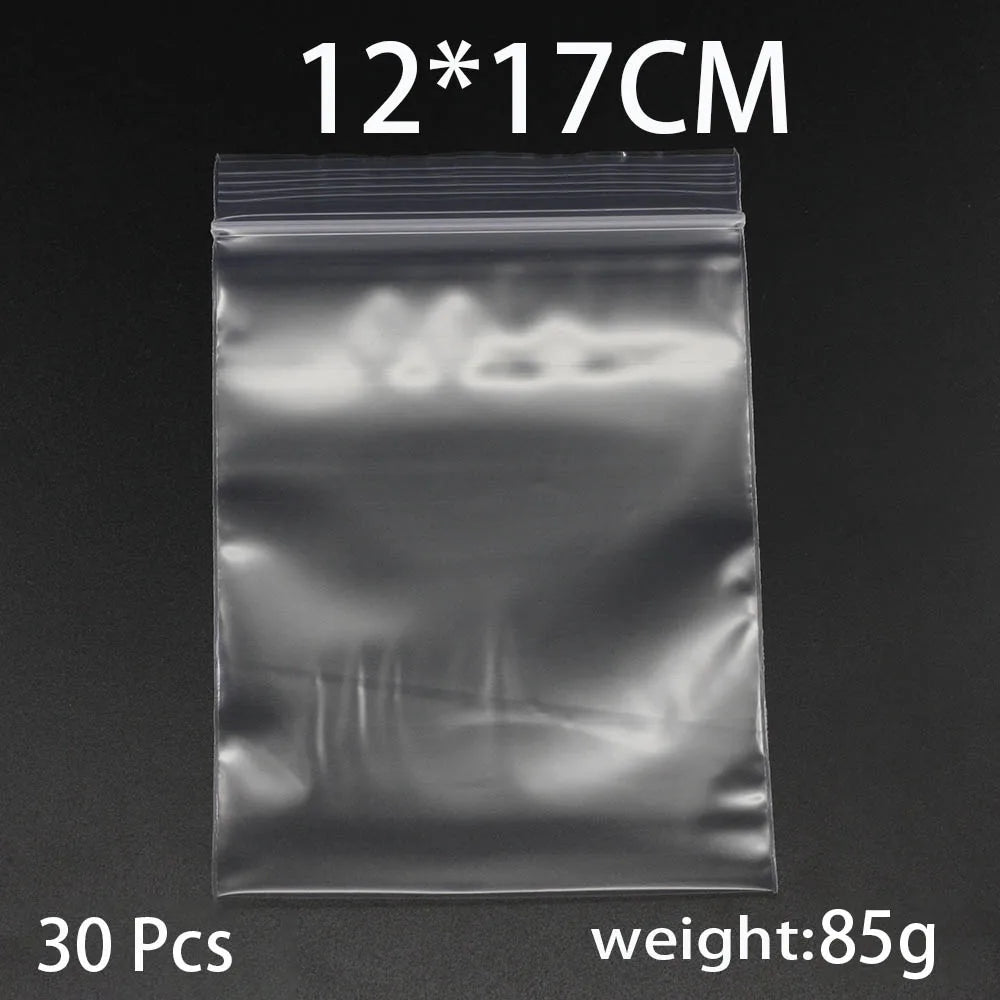 30-100pcs/bag 4*6/5*7/6*8/7*10/8*12cm Zipped Lock Reclosable Plastic Poly Clear Bags Bulk Jewelry Craft Accessory Packaging