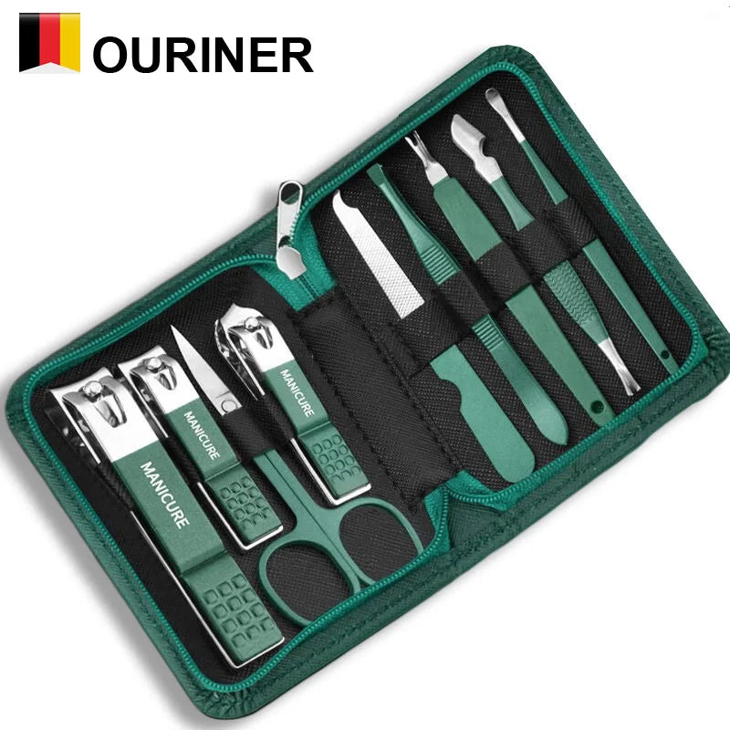 6-9tlg. Maniküre-Set mit Lederetui Professionelle Fuß- und Gesichtspflege-Werkzeugsätze Edelstahl-Nagelknipser-Sets Geschenk
