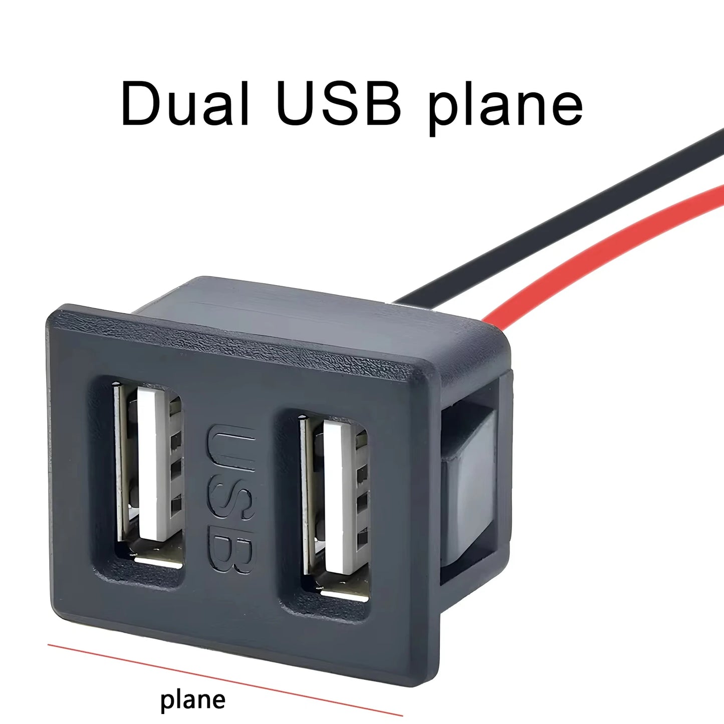 Double Layer USB Female Base Type-C Socket with Cable Connector Female USB Lamp Charging Power Socket for Electronics
