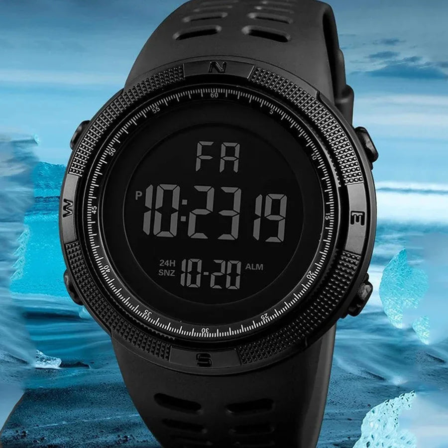 Elektronische Uhr für Herren, Militär-Sportuhren, leuchtende Multifunktions-LED-Digital-Armbanduhr für Männer, Kinder, Jungen, Studenten, Jugendliche