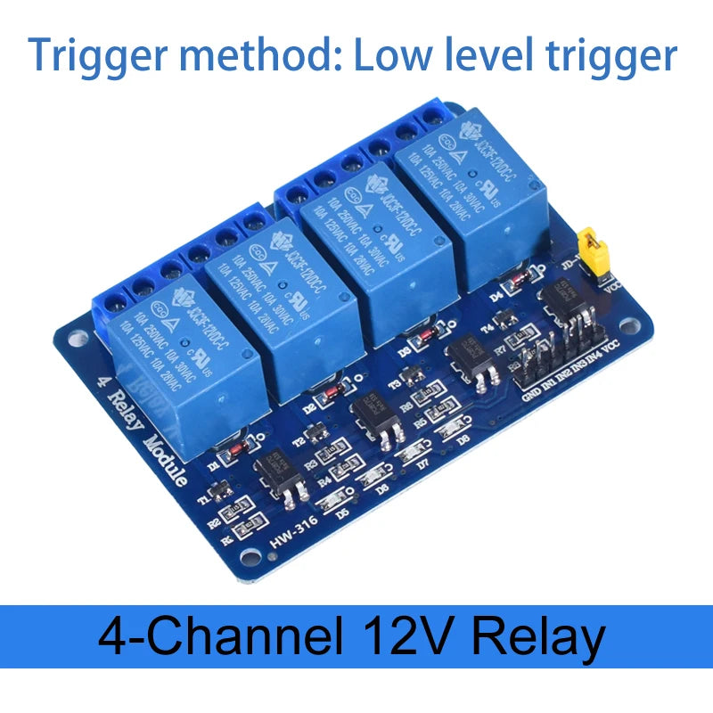 Module de relais 1, 2, 4, 6, 8 canaux DC 5V 12V 24V avec optocoupleur / déclencheur de niveau haut et bas pour Arduino Raspberry