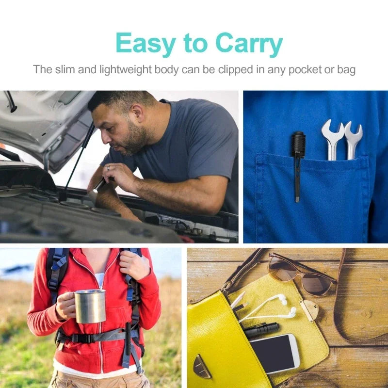 Ultra Bright Mini Portable LED Pen Light High Lumens Pocket Flashlight Handheld Torch for Camping Outdoor Emergency Use