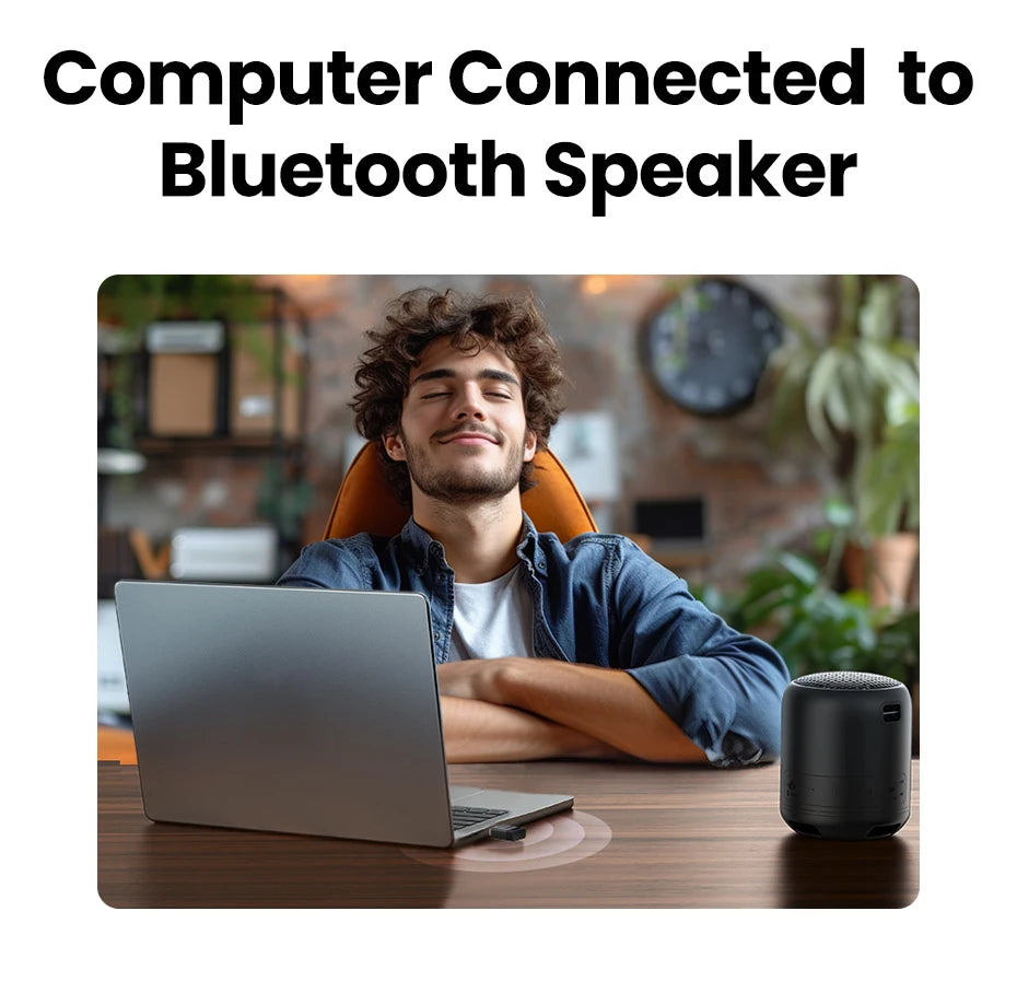 USB Bluetooth Adapter, Bluetooth 6.0 Dongle for PC Windows 11/10/8.1, Bluetooth Receiver & Transmitter for Keyboard/Mouse