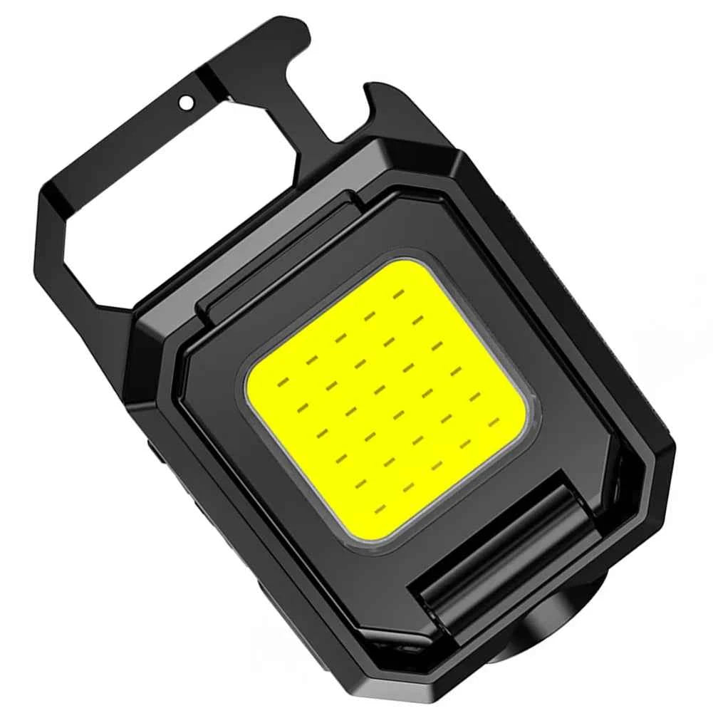 Clearance_LED Mini Keychain Light XPE Pocket Work Light COB Flashlight USB Rechargeable Emergency Flashlight for Outdoor Camping