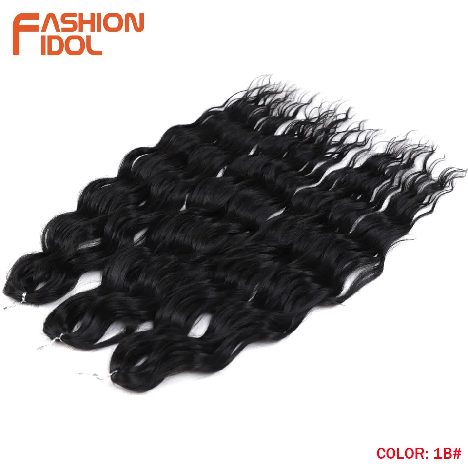 Anna Hair Extensions synthétiques de tresses Loose Deep Wave 24 pouces, cheveux tressés ondulés, cheveux bouclés torsadés au crochet Ombré Blond
