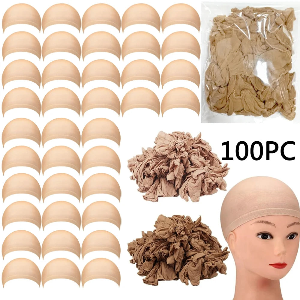Wholesale New High Quality HD Transparent Wig Cap Nylon Stocking Caps Bulk Elastic wig cap Wig tool for Lace Front Wigs Women ﻿