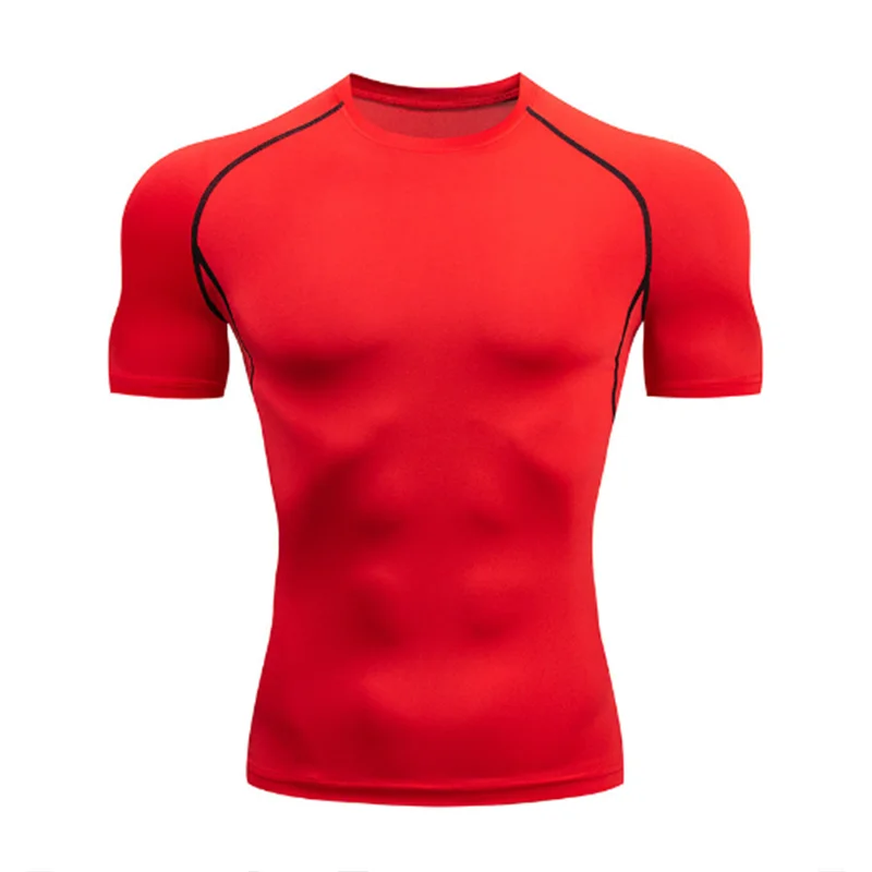 2025 Compressed T-shirt Men's sportswear Running T-shirt Elastic Quick-drying Exercise T-shirt for men exercising in the gym