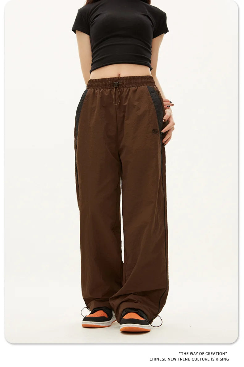 Damen lässige Jogginghosen Mode Streetwear Übergroße Sport-Weite Beinhosen Hip Hop Y2k Sweatpants High Waist Baggy Hosen