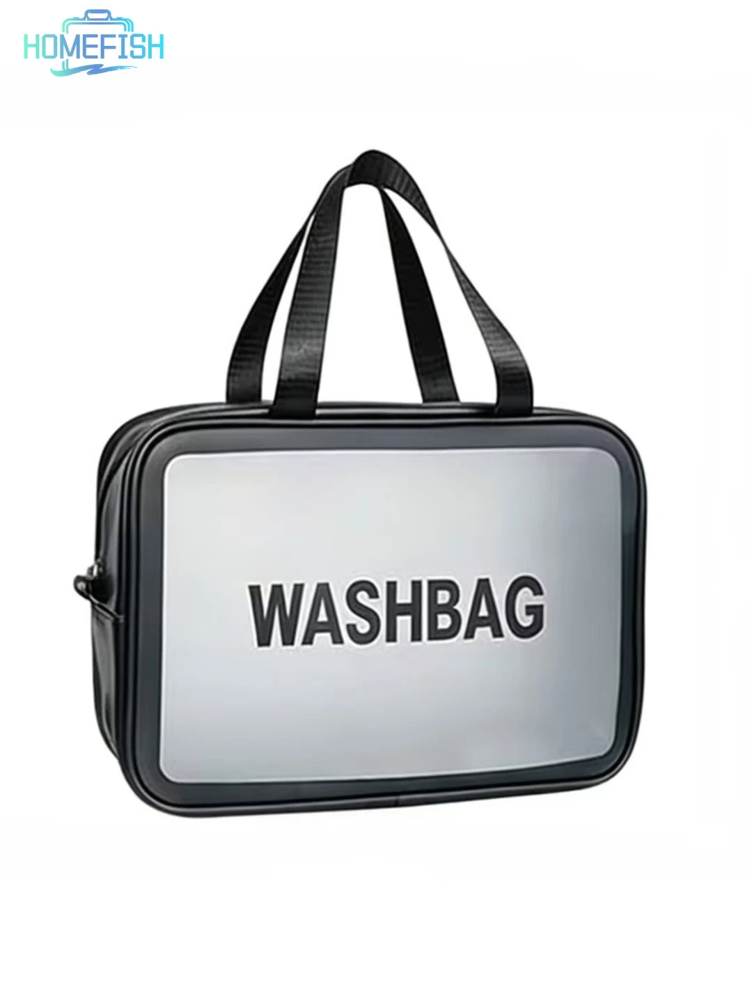 HOMEFISH Single Layer Transparent PVC Waterproof Cosmetic Bag, Portable Large Capacity Dustproof Travel Makeup Handbag