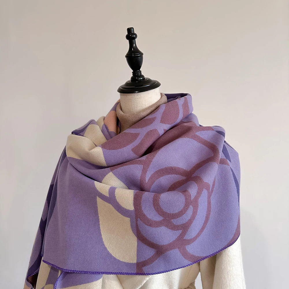 Cashmere Scarf for Women Thick Warm Winter Blanket Brand Female Luxury Quality Shawl Wrap Bufanda 2024 Poncho Echarpe Pashmina