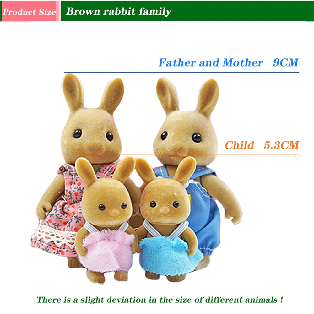Easter Bunny 1:12 Simulation Forest Family Reindeer Panda Animal Dollhouse Figures Miniature Furniture Kitchen Accessories Gift