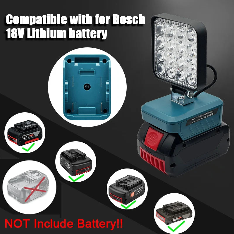 Power Tool Parts For Makita For DeWalt For Bosch For Milwaukee For Ryobi lithium Battery Flashlight Working Light Camping Lamp - Shoppiline