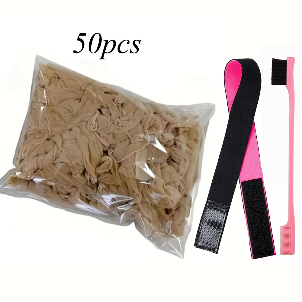 Wholesale New High Quality HD Transparent Wig Cap Nylon Stocking Caps Bulk Elastic wig cap Wig tool for Lace Front Wigs Women ﻿