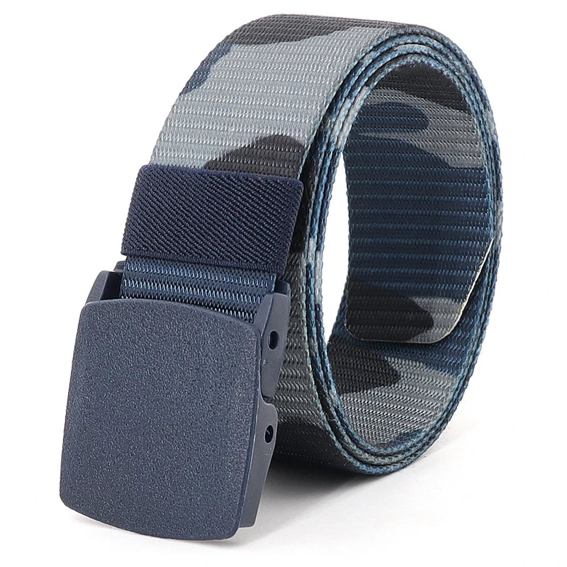 38mm Tactical Waist Belt Unisex Lightweight Weave Fabric with Plastic Buckle for Airport Security Men Women Camouflage Style