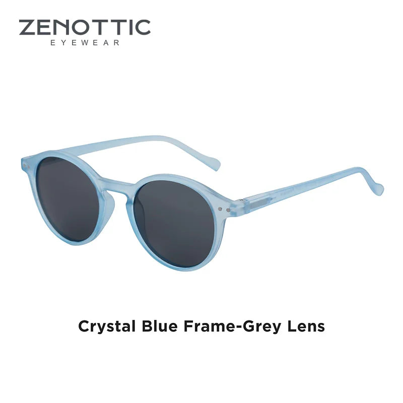 ZENOTTIC Lunettes de Soleil Rétro Polarisées 2023 2024 Hommes Femmes Vintage Petite Monture Ronde Lunettes de Soleil Verres Polarisés UV400 Nuance
