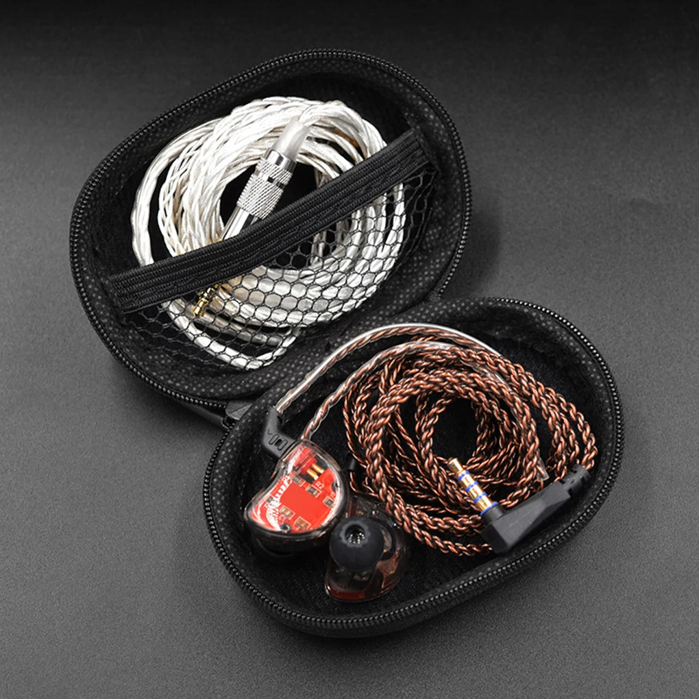 Earphone Storage Bag Square Headset Box Indoor Outdoor Travelling Earphones Storaging Case Accessories with Zipper