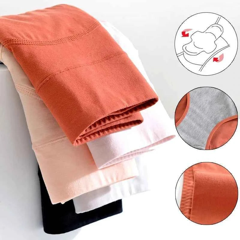 Cotton menstrual underwear, high-waisted underwear overalls, menstrual pants, leak-proof Bragas menstrual pants