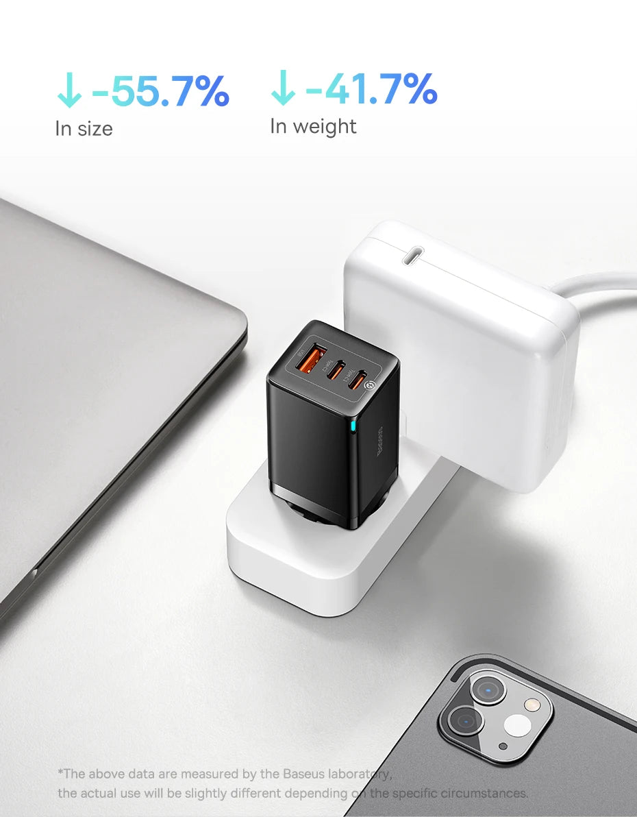 Baseus 65W GaN Charger Quick Charge Type C PD QC Charger USB Charger Portable Fast Charger For Laptop iPhone 17 16 15 14 13 Pro - Shoppiline