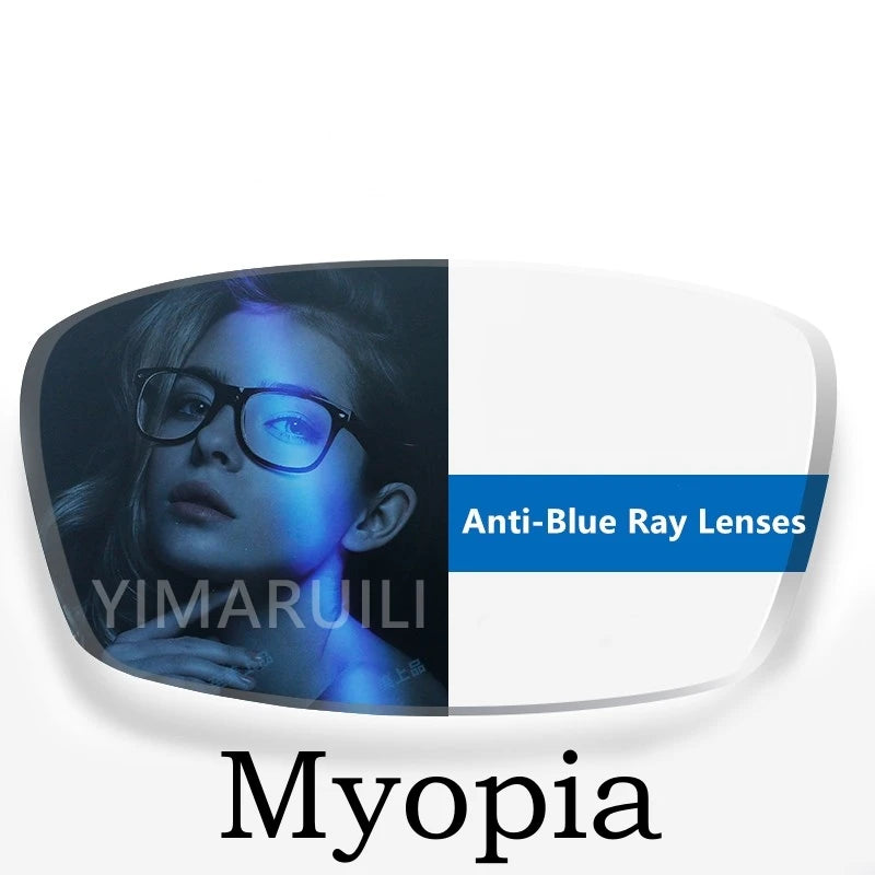YIMARUILI 1.56 1.61 1.67 1.74 Anti-reflective Anti-scratch UV400 Anti-blue Light Lenses HMC Coating CR39 Resin Optical Lens