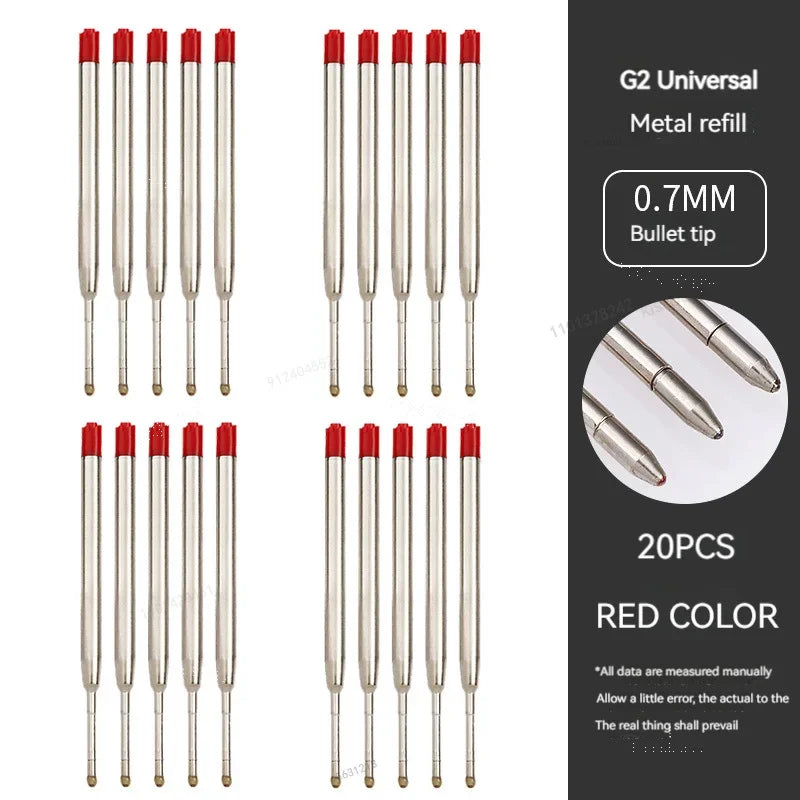 5-20pcs L:3.9 in/99mm Ballpoint Pen G2 Refills for Medium Point Blue Red Black Ink Rods for Office Stationery School Supplies