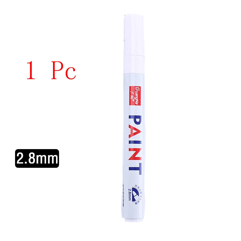 Stylo Marqueur Blanc Ensemble Stylos Gel Blancs Gras Imperméables DIY Graffiti Croquis Marqueur Papeterie Fournitures Scolaires Pinceau