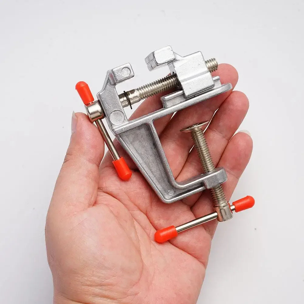 1pc Mini Workbench Vise with 3.5" Aluminum Jaw - Multi-Functional Precision Clamp for Jewelry, Woodworking & DIY Projects