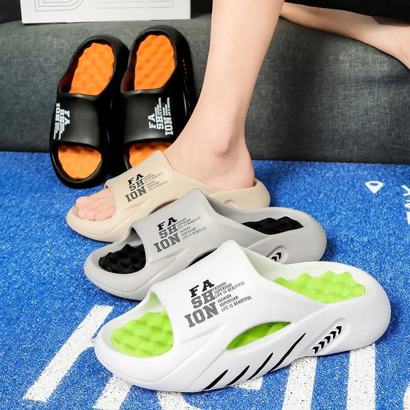 New Summer Man Massage Slippers 2026 Indoor Outdoor Beach Sandals Soft Bottom Casual Slippers Male Flip Flops Mens Sandals