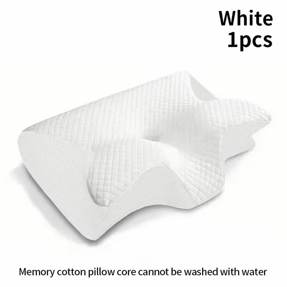 1pc Memory Foam Cervical Pillow, 2 in 1 Ergonomic Contour Orthopedic Pillow for Neck Pain, Contoured Support Pillows,Neck Pillow - Shoppiline