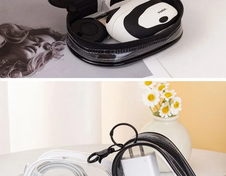 1/2Pcs Transparent Plush Doll Display Organizer Bag with Keychain Portable Protector Box for Dolls Earphone Case Outdoor Carry