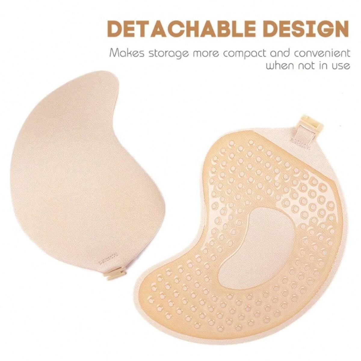 FINETOO 1-15PCS Women Invisible Nubra Breast Patch Tow-Color Hypoallergenic Mango Cup bra Silicone Non-Falling Off Thin
