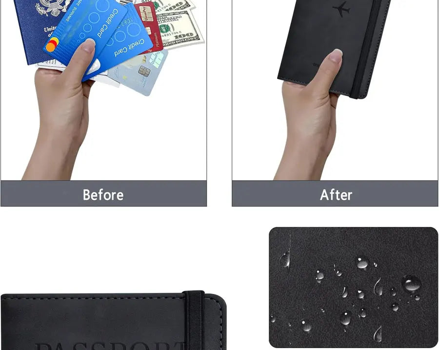 Reisepasshülle für Reiseutensilien Reisepass-Brieftaschen-Etui für Reisezubehör, Reisepassbuchhüllen für Damen/Herren