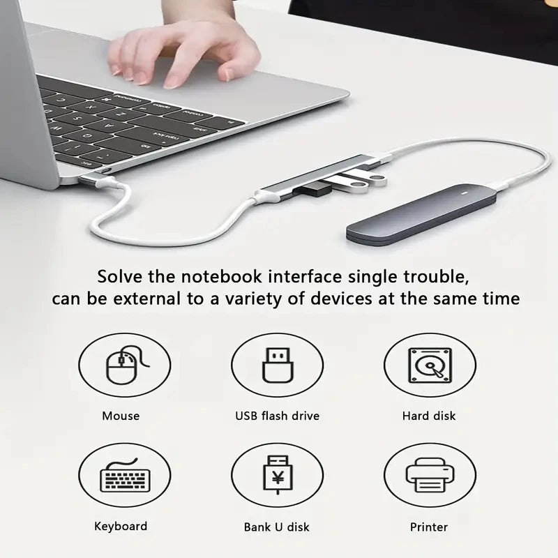 USB HUB Extender 4-Port Splitter Adapter OTG Dockingstation für Handy MacBook Pro 13 15 Air PC Laptop Computer Hub