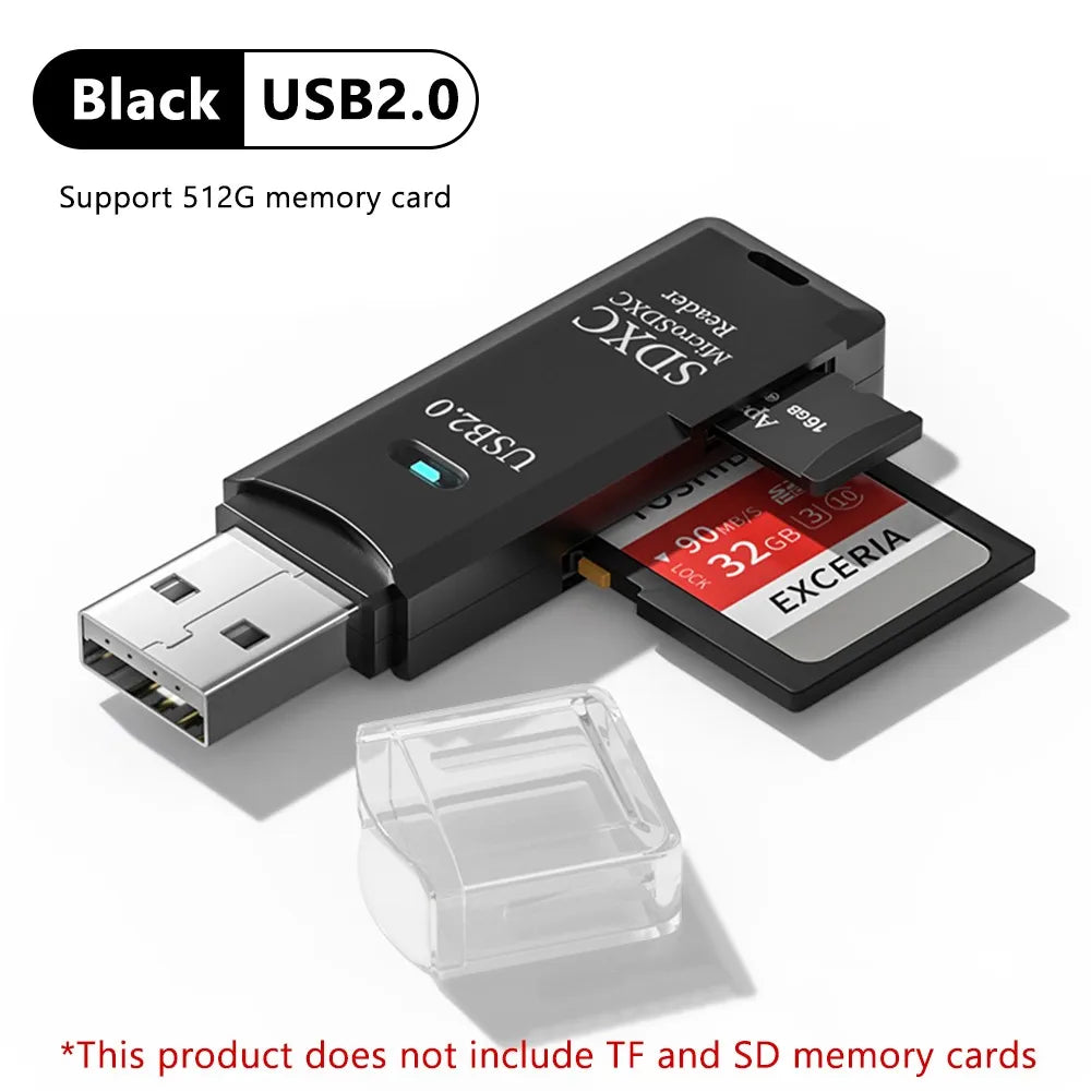 2-in-1 USB3.0/2.0 Card Reader USB3.0 To SD TF Memory Card Reader USB Flash Drive Cardreader Adapter For PC Laptops Accessories