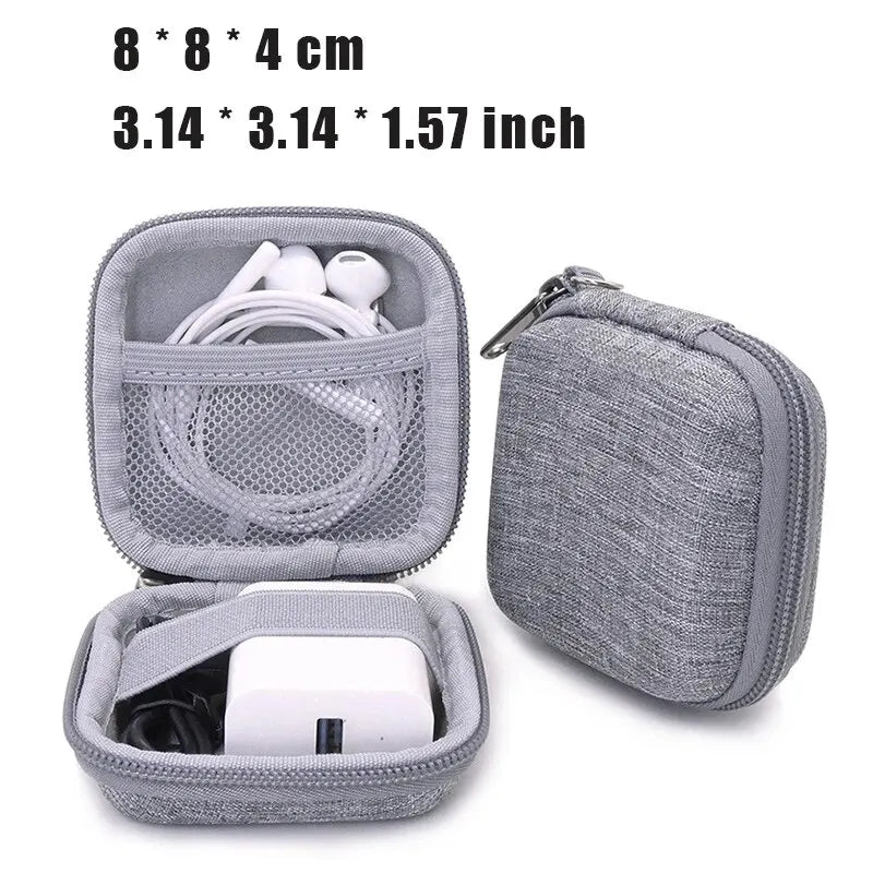 Tragbare Kopfhörer-Aufbewahrungstasche, Datenkabel-Organizer-Tasche, multifunktionale digitale Gadgets-Hülle für Ladegerät, U-Disk, Schutzhülle