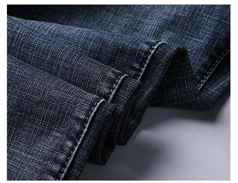 2026 New Business Men's Jeans Casual Straight Stretch Fashion Classic Blue Black Work Denim Pant Trousers Male  Clothing