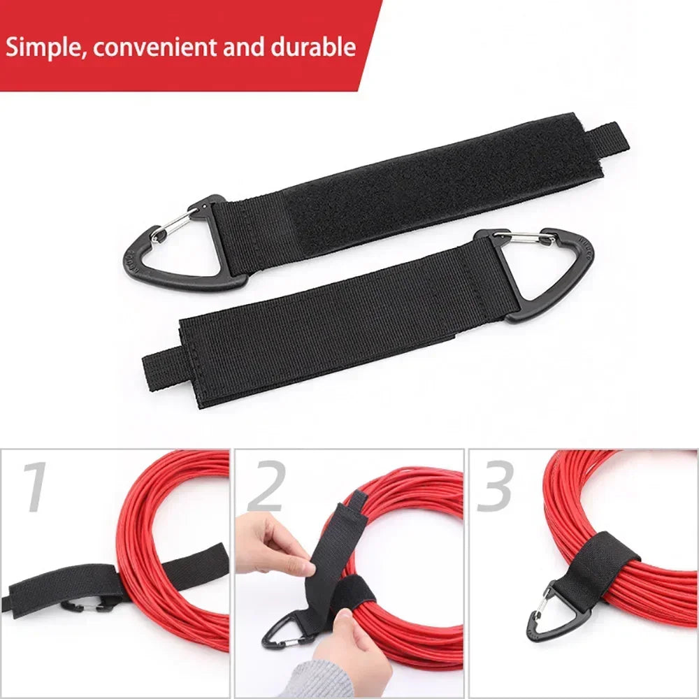 Heavy Cable Cord Storage with Triangle Buckle Wire Manager Power Cord Management Nylon Belt Keychain Straps for Cable Hoses