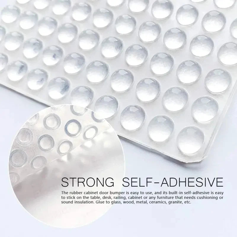 Silicone Self-Adhesive Clear Round Bumper Pads, Cabinet Door Sound Dampening Buffers, Furniture Silent Rubber Stoppers