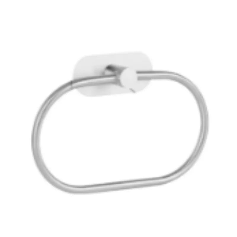 Punch-Free Stainless Steel Towel Ring Oval Design Cross-Border Bathroom Accessory for Kitchen And Bath Organization