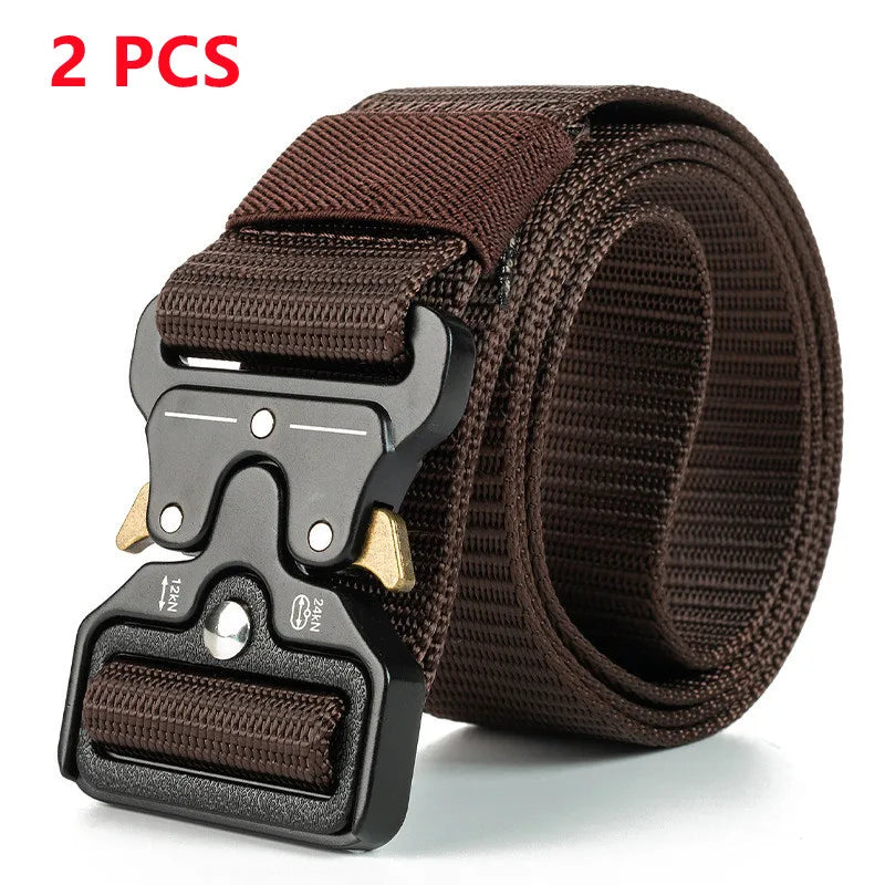 Ceinture tactique authentique à dégagement rapide, ceinture militaire d'extérieur en nylon souple véritable, accessoires de sport pour hommes et femmes, ceinture noire