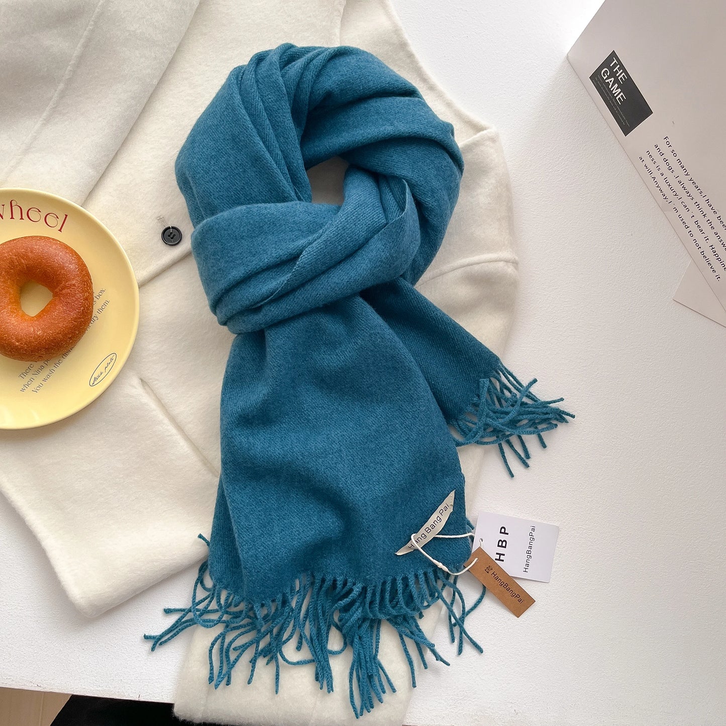 2025 New Winter Wool Scarf For Women Long Warm Cashmere Scarves Hijab Solid Lady Shawl Wrap Female Pashmina Bandana Head Scarfs
