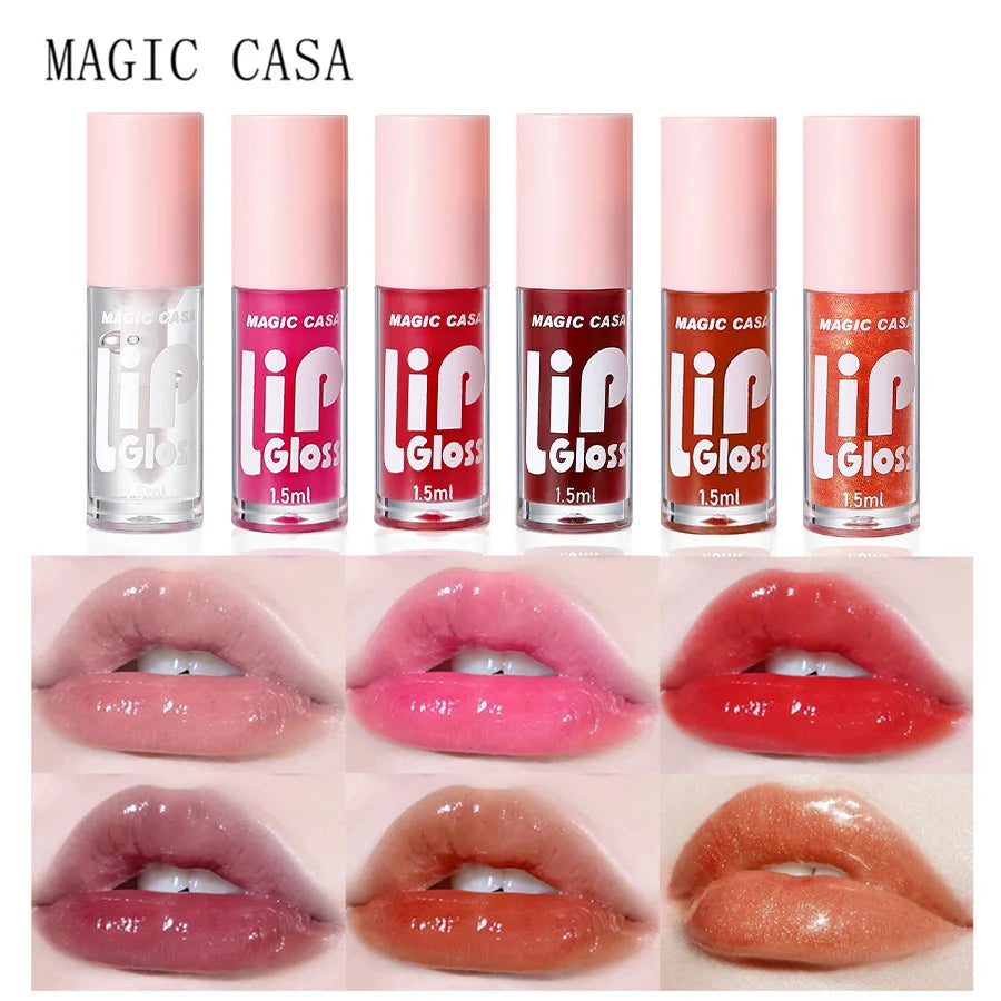 6pcs/set Small bottle Hydrating Jelly Lip Oil long-lasting Moisturizing  smooth shimmering Lip Hydrating Liquid