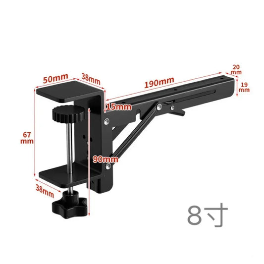 Heavy Duty Folding Triangle Shelf Bracket | Stainless Steel Wall Mount, Space Saving Fold Flat Rust-Proof Support