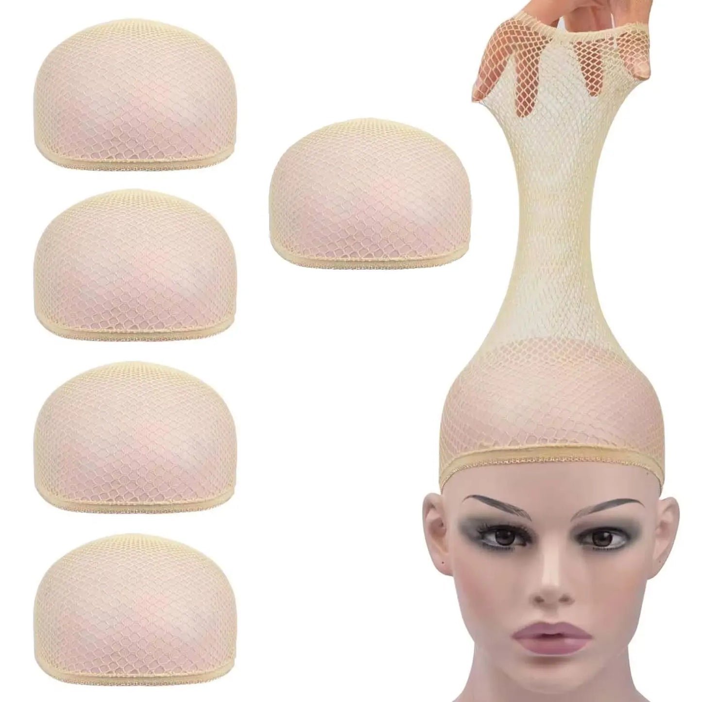 Mesh Wig Cap Stretchable Elastic Black Hair Net Stretch Open Ended Fishnet Wig Net Breathable Mesh Cap for Wig Accessories