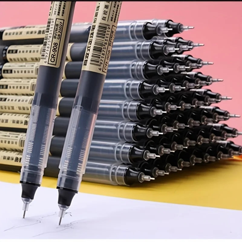 24 stylos bille à encre liquide, séchage rapide, stylo gel pour signature d'examen, pointe de 0,5 mm, encre noire et bleue, pour l'école et le bureau