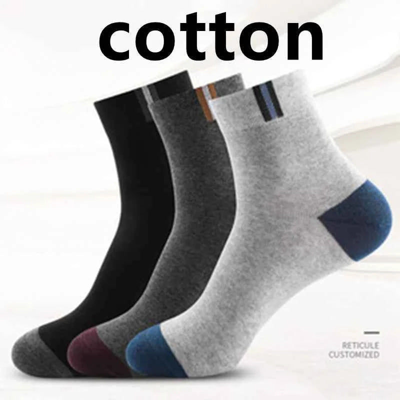 10/5/3MEN'S Mid-calf Socks Cotton Socks for All Seasons, Solid Colour and Versatile