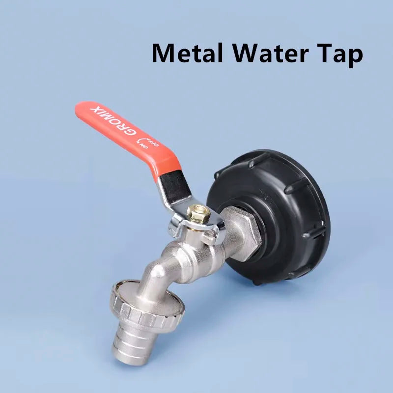 S60x6 Coarse Thread IBC Tank Tap Connecter x 1/2'' 3/4'' Water Coupling Adapter 1000L Garden Home Replacement Valve Fitting