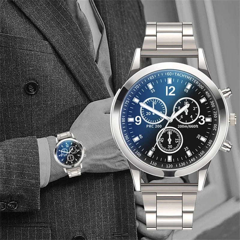 Mode Herren Edelstahluhren Luxus Quarz Armbanduhr Uhr Herren Business Casual Uhr Relogio Masculino