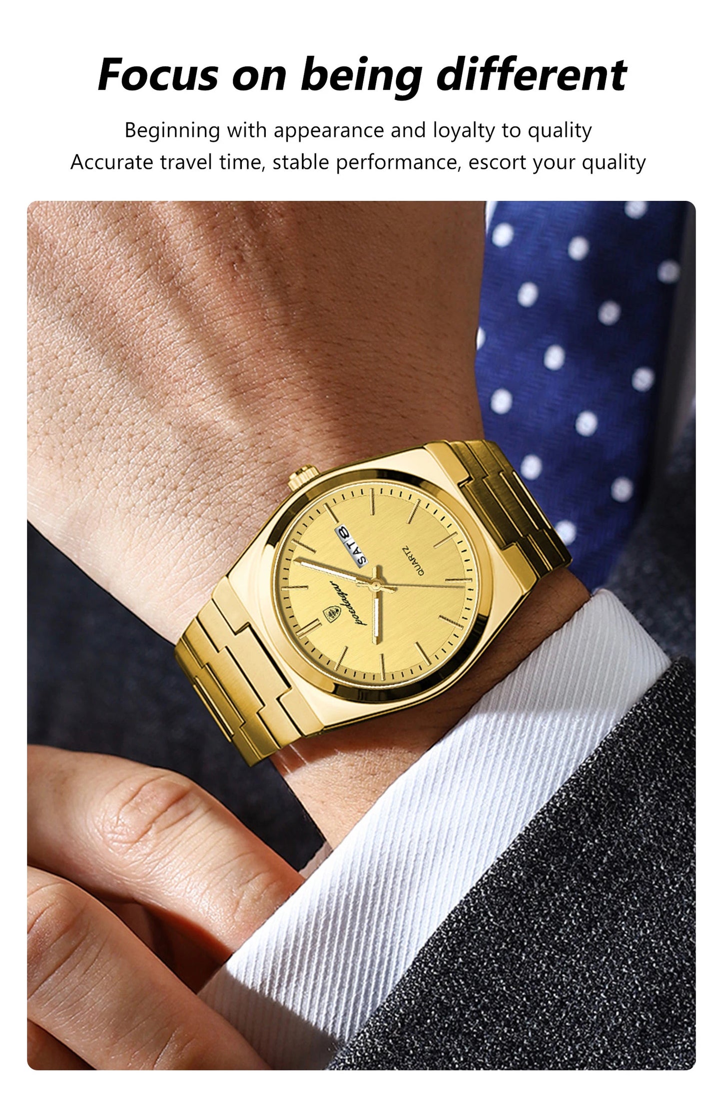 POEDAGAR Mode Klassische Herrenuhr Wasserdichte Leuchtende Datumsanzeige Wochenanzeige Luxus Herrenuhr Edelstahl Quarz Business Herrenuhren