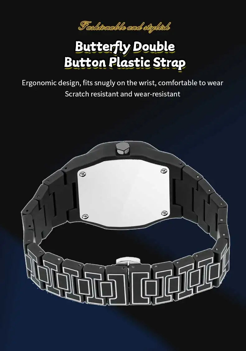 2025 Neue kreative Herren-Silikonuhr VA VA VOOM Marke Quarzuhrwerk Kreative Linien Freizeit Outdoor Sport Schwarz Armbanduhren